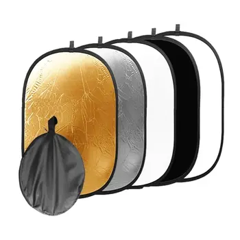 

Multi Disc Photography Studio Photo Oval Collapsible Light Reflector Handhold Portable Photo Disc 60x90cm 24''x35'' 5 in 1 ACEHE
