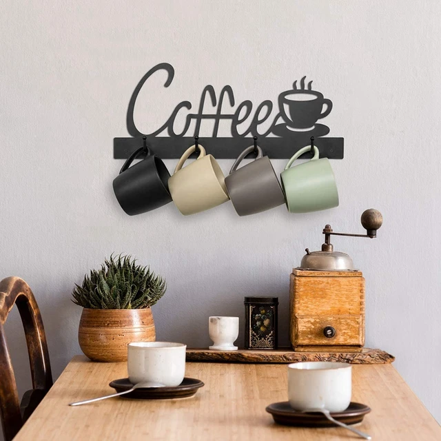 Soporte decorativo para tazas de café, colgador de vidrio de Color