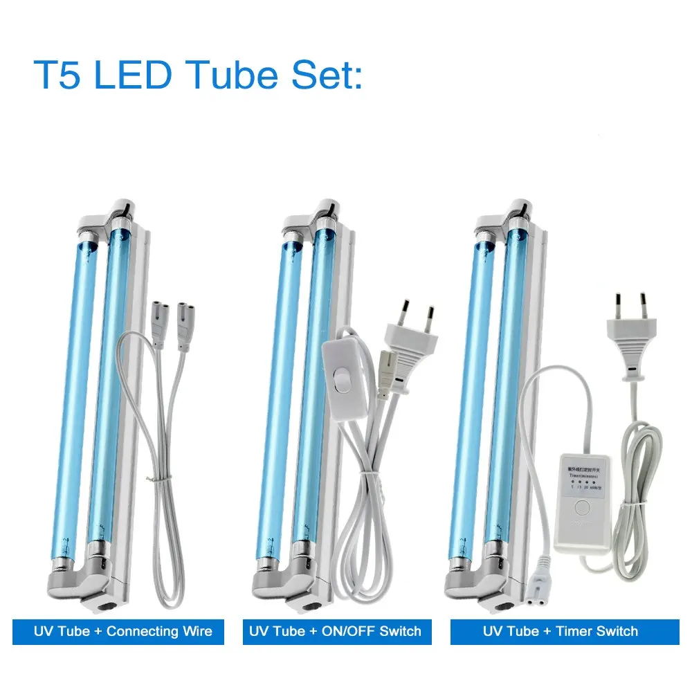 UV Disinfection Lamp UV Sterilization Lamp 16W/220V Ultraviolet Germicidal Lamp UVC Sterilizer Kill Dust Mite Eliminator 254nm Double-sterilized UV Quartz Lamp For Home