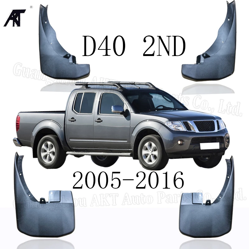 Mud Flap for Nissan Navara Frontier Brute D40 2005~ Set Molded Mud Flaps Mudflaps Splash Guards Front Rear Mud Flap