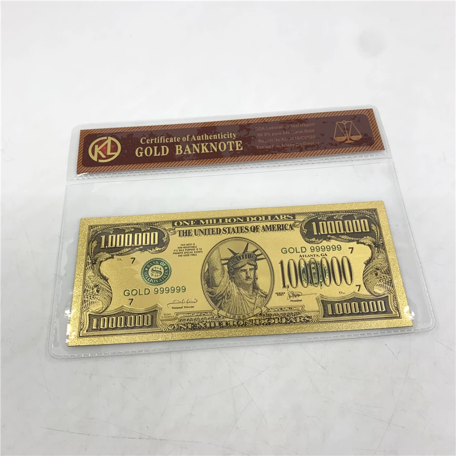 Colored American Gold Banknote 5 Dollar Banknote Fake Money Value Souvenir  Gold Plated For Collection Gifts 10pcs/lot - Gold Banknotes - AliExpress