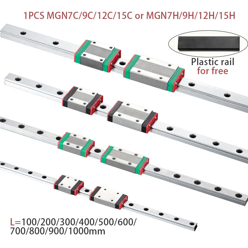 Миниатюрная линейная направляющая MGN7 MGN12 MGN15 MGN9 L 100 200 350 500 600 800 мм 1 шт. MGN каретка
