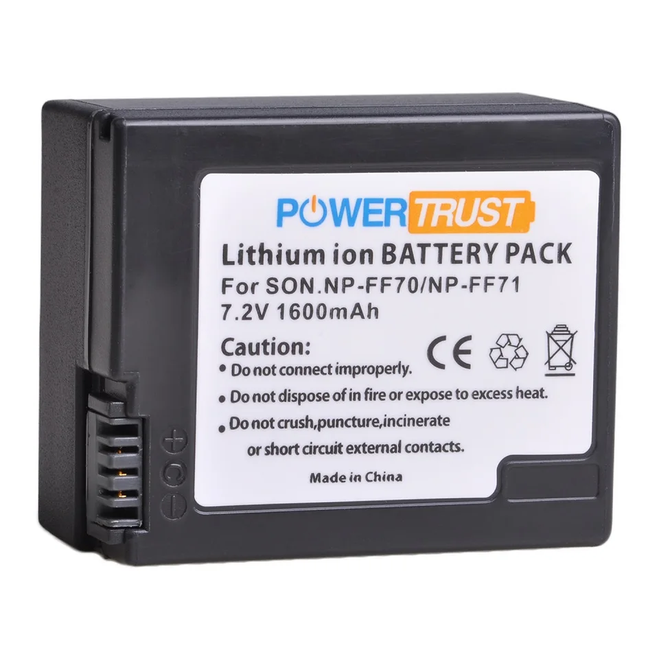 PowerTrust Rechargeable Battery Pack for Sony NP-FF71, NP-FF70, NP