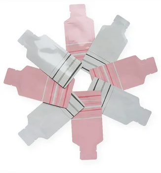 

300pcs Small Pink/White Shaped Aluminum Foil Open Top Bag Powder Cream Liquid Trial Packaging Bag Heat Sealing Bags