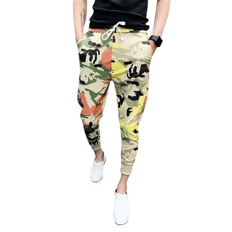 Idopy Men`s Camouflage Printed Harem Pants Drawstring Elastic Waist