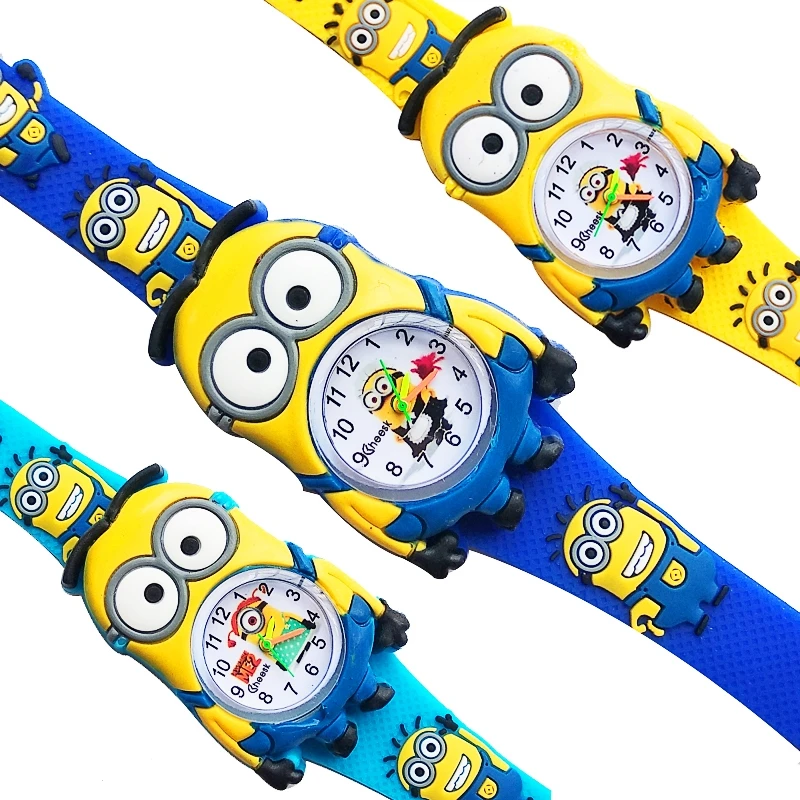 Dropship Baby Toys Little Yellow Man Watch for Children Kids Silicone Quartz Wristwatch Fashion Boys Girls Student Clock Gifts afbeelding