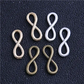 

20PCS 8*23mm Infinity Symbol Connectors Three Color Plated Pendants Jewelry Making DIY Handmade Craft