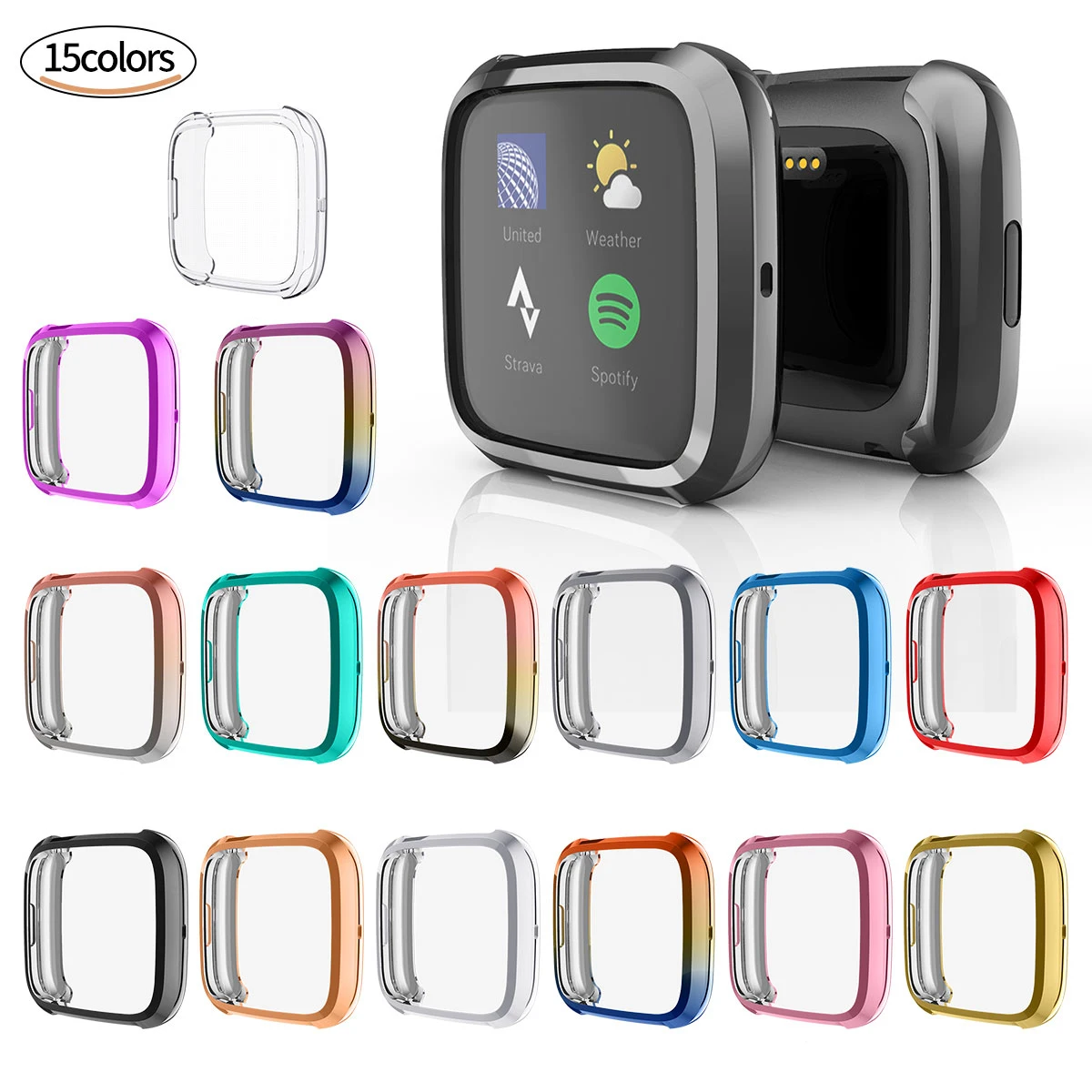 Чехол из ТПУ Для Fitbit Versa 2 защитный чехол для экрана с гальваническим покрытием