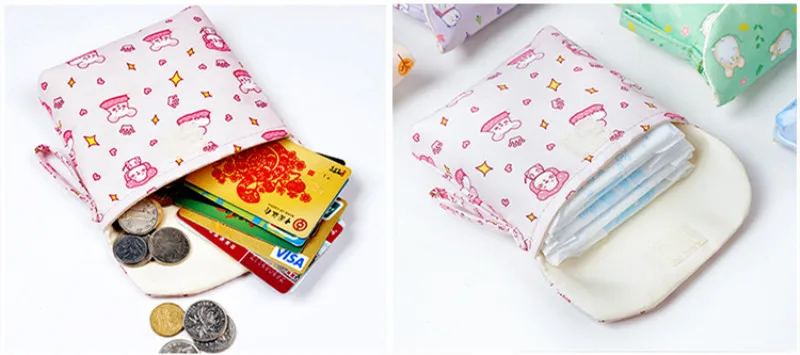 かわいい女の子おむつ生理用ナプキン収納袋生理用ナプキンパッケージバッグコイン財布ジュエリーオーガナイザーカードポーチケース 保存袋 Aliexpress