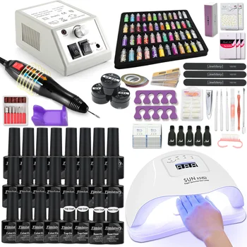 

Manicure Set Nail Kit With Nail Lamp 20/10 Pcs Nail Gel 35000/20000 RPM Nail Drill Machine for Nail Extension Kit Manicure Tool