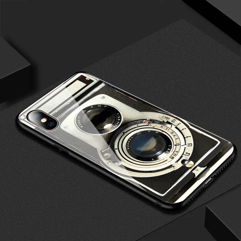 Для iPhone XS Max XR X 8 7 6 6s Plus Классическая аудиолента из закаленного стекла жесткая модная Защитная чехол для iPhone 7