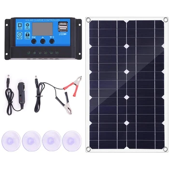 

NEW-100W Solar Panel Kit with Controller 12V/24V Battery Charger for Caravan & Boat Battery Charging Fast (50A)