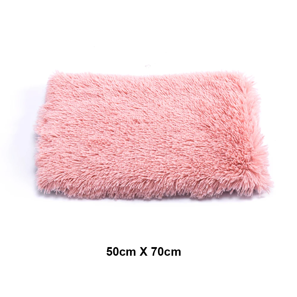 Pet Cushion House Warm Soft Fleece Winter Dog Bed Mat Puppy Cat Sleeping Bed Blanket Square Fluffy Long Plush