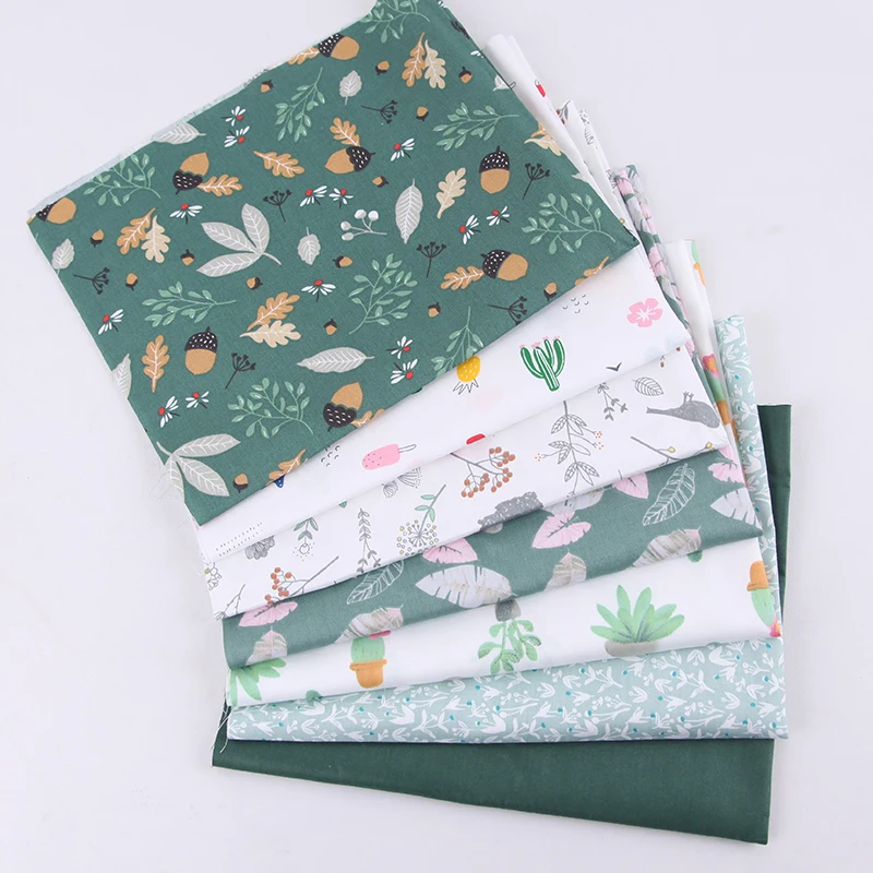 

6Pcs/7Pcs 20*25cm Sewing Supplies Nordic Style Cotton Patchwork Cloth DIY Handmade Flower Pattern Sewing fabric for Household
