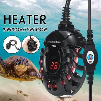 

25/50/75/100W LED Digital Aquarium Mini Heater Automatic Water Heating Rods Digital Temperature Controller for Turtle Fish Tank
