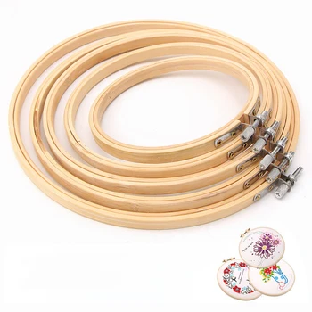 

1Pcs 10-36cm Wooden Handy Cross Stitch Machine Embroidery Hoop Ring Bamboo Frame Embroidery Hoop Needlecraft Sewing Tools Round