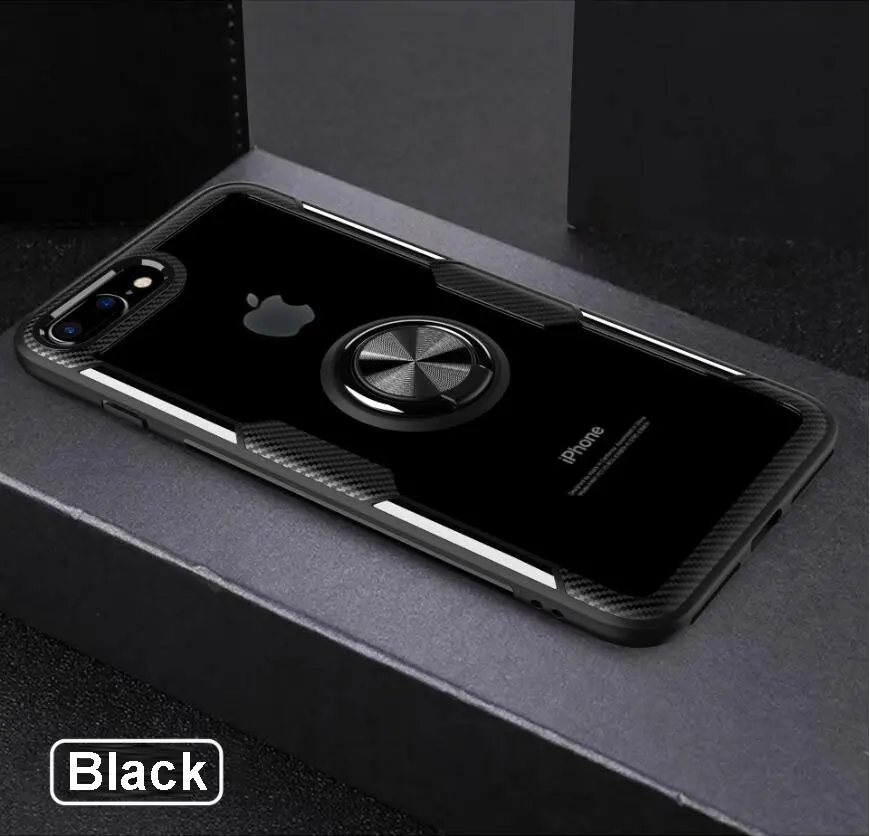 Роскошный автомобильный чехол-держатель для IPhone XS Max XR X, чехол для телефона, чехол для IPhone XR 11 Pro XS Max, мягкий силиконовый чехол-бампер - Цвет: Black