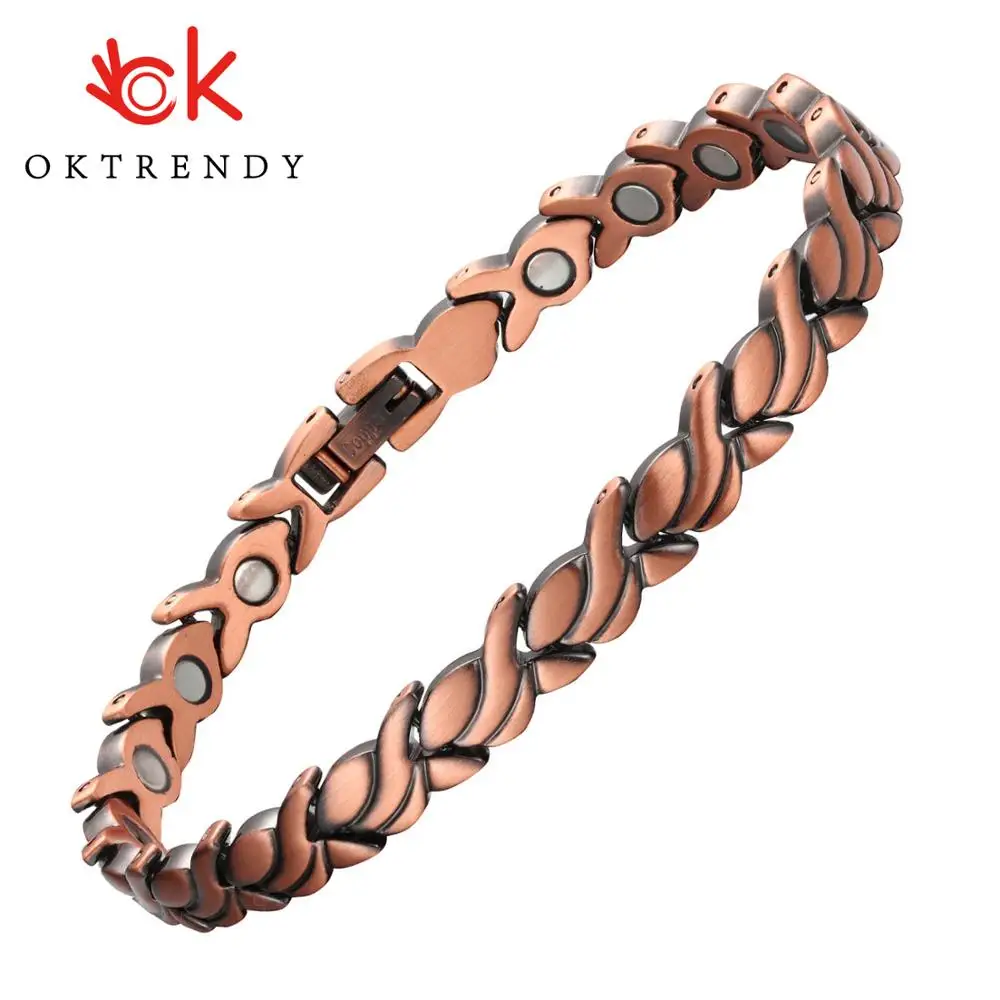 Pure Copper Magnetic Bio Energy Bracelets & Bangles for Women Healing Magnet Bracelet Blood Pressure Female Jewelry Wholesale