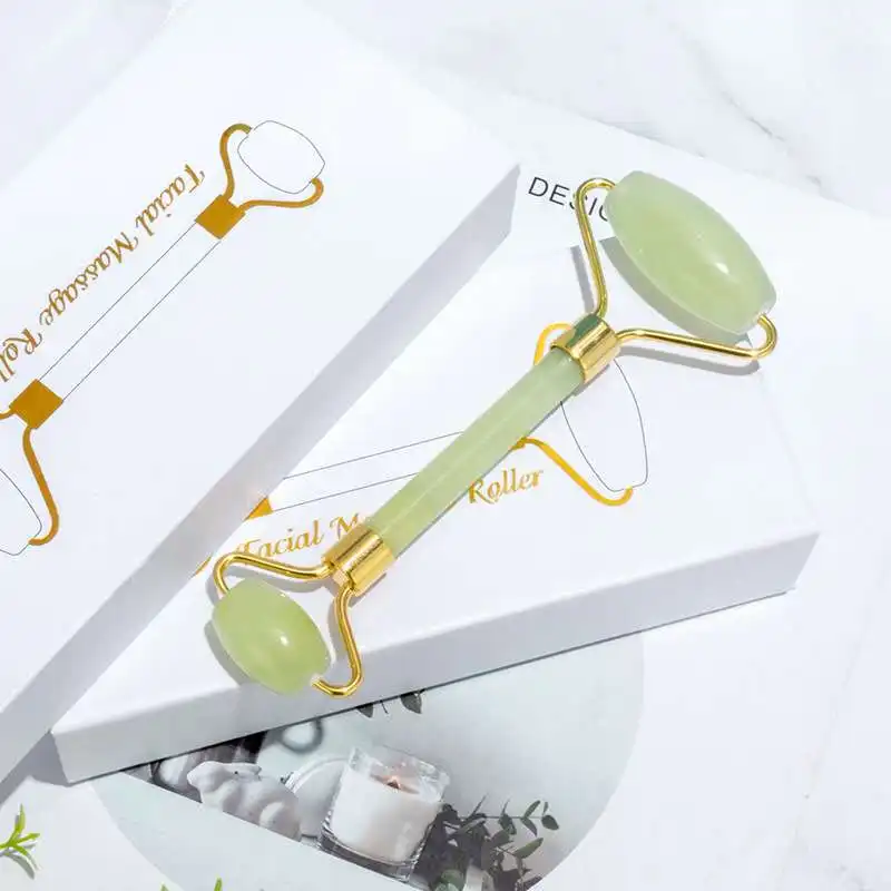 

Natural jade beauty container massage stick roller face thinner skin care jade massager jade beauty tool