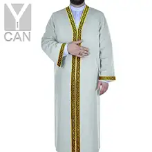 Aliexpress - Y-CAN Muslim Fashion Men Islamic Abaya Dubai Robes Kaftan Lace Long Sleeve Modal Texture Robe Man Jubba Thobe Y201027