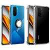 Métal support anneau Coque Poco F3 coque silicone transparent antichoc étui de téléphone housse Xiaomi Pocophone Pocco poko F 3 Pocofone F3 Case Cover Poco X3 NFC Pro Pocof3 5G coques ► Photo 2/6