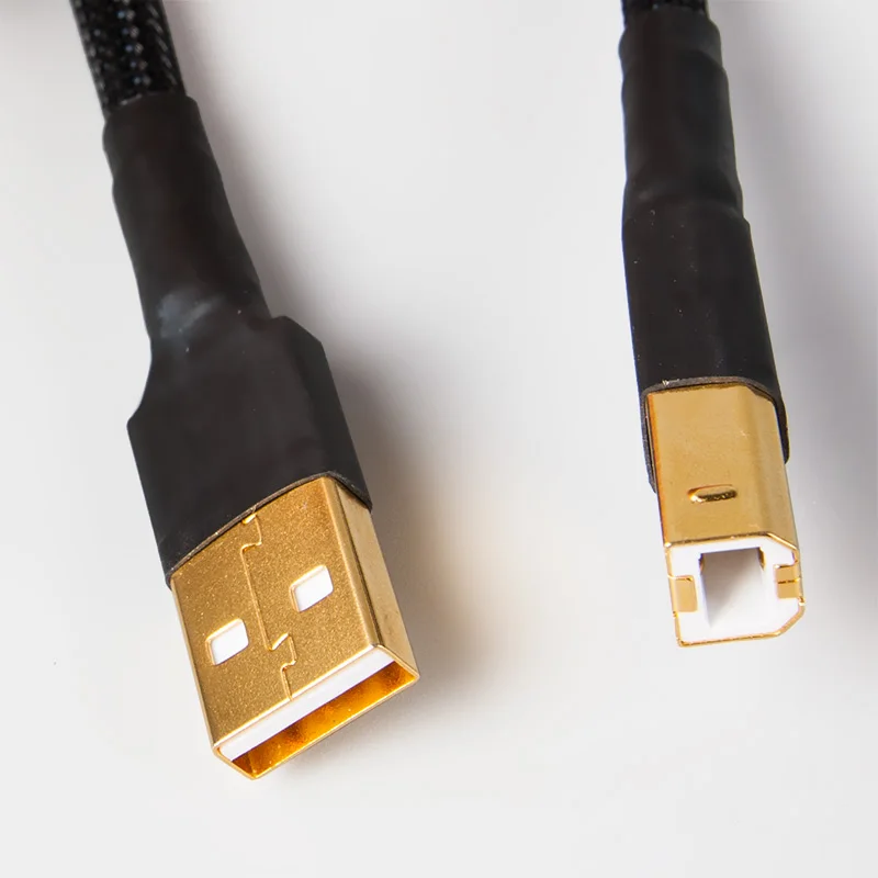 Кабель сигнала USB fever, немецкий, посеребренный, на основе провода, 2,0, звуковая карта, передача данных, линейный декодер, USB A type-USB B type