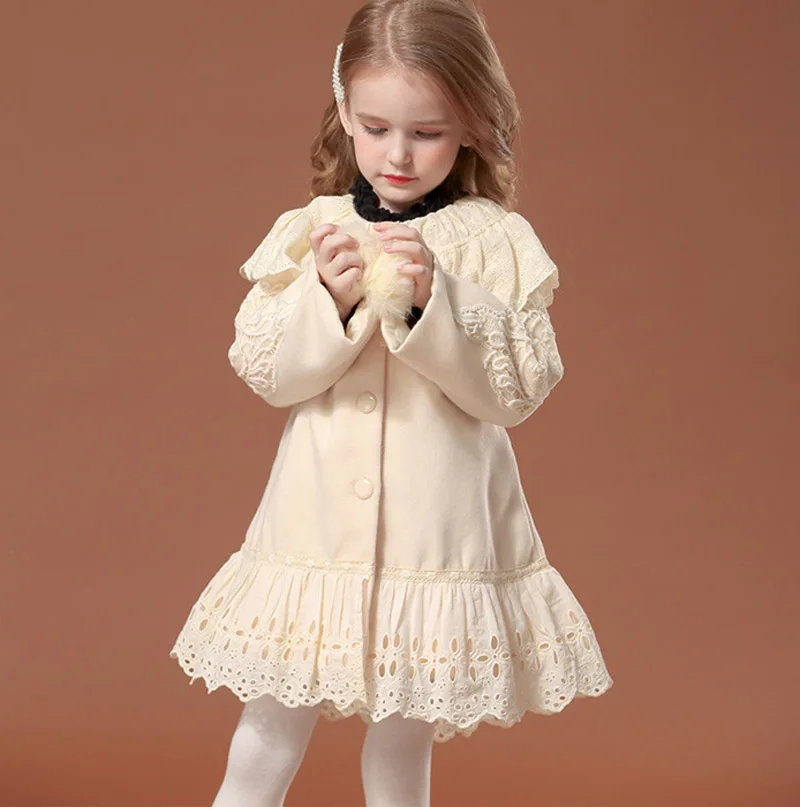 

Children's coat girl long woolen coat Spanish Lolita style Princess top