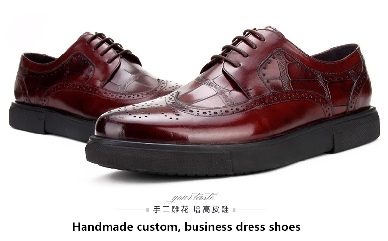 Mens Formal Shoes Genuine Leather Oxford Shoes For Men Italian Handmade Dress Shoes Wedding Shoes Laces Leather Brogues