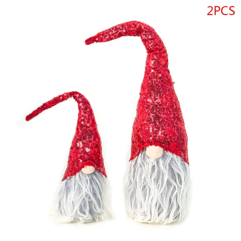 Красный 2 шт./компл. Merry рождественское, с блестками шведский Санта гном плюшевая кукла Орнамент Ручной Работы эльф игрушка для отдыха дома вечерние Декор - Цвет: Красный