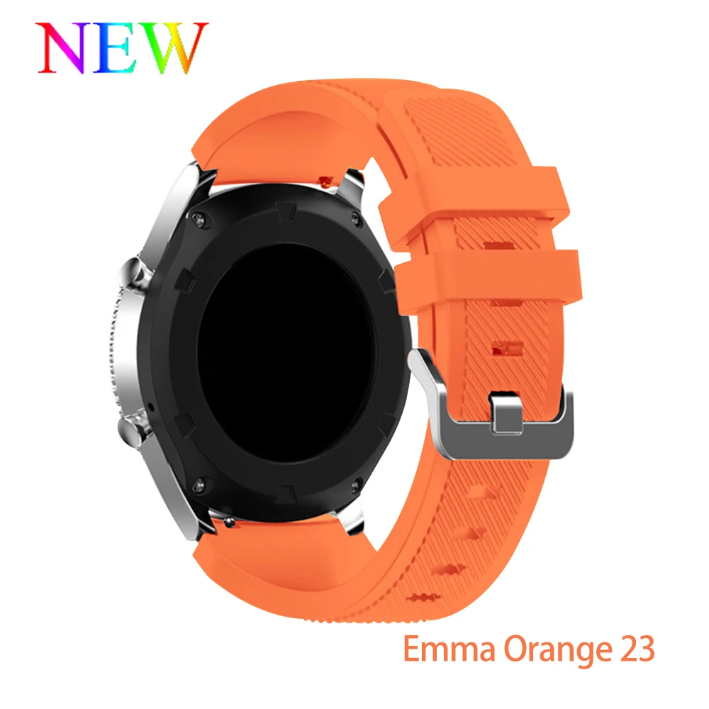 Galaxy watch 46 мм 42 мм ремешок для samsung gear S3 Frontier band 20 мм 22 мм силиконовый ремешок для часов браслет huawei watch GT ремешок S3 - Цвет ремешка: Emma Orange 23