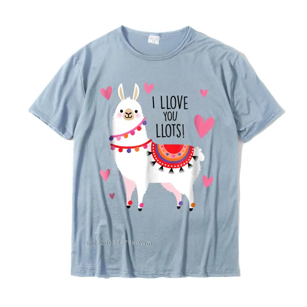 Graphic Men Top T-shirts O Neck Short Sleeve 100% Cotton Fabric Custom Tops Tees Camisa Tops Shirts Free Shipping Cute Llama shirt with funny quot I love you llots quot text__4469 light