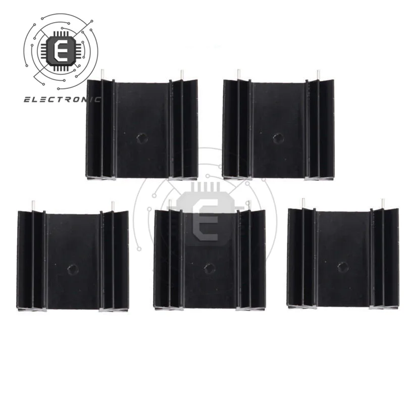 5PCS/Lot Transistor IC Heat Sink For TO-220 Aluminum 34*12*30MM Radiator Cooling Tape For High Power LED Amplifier