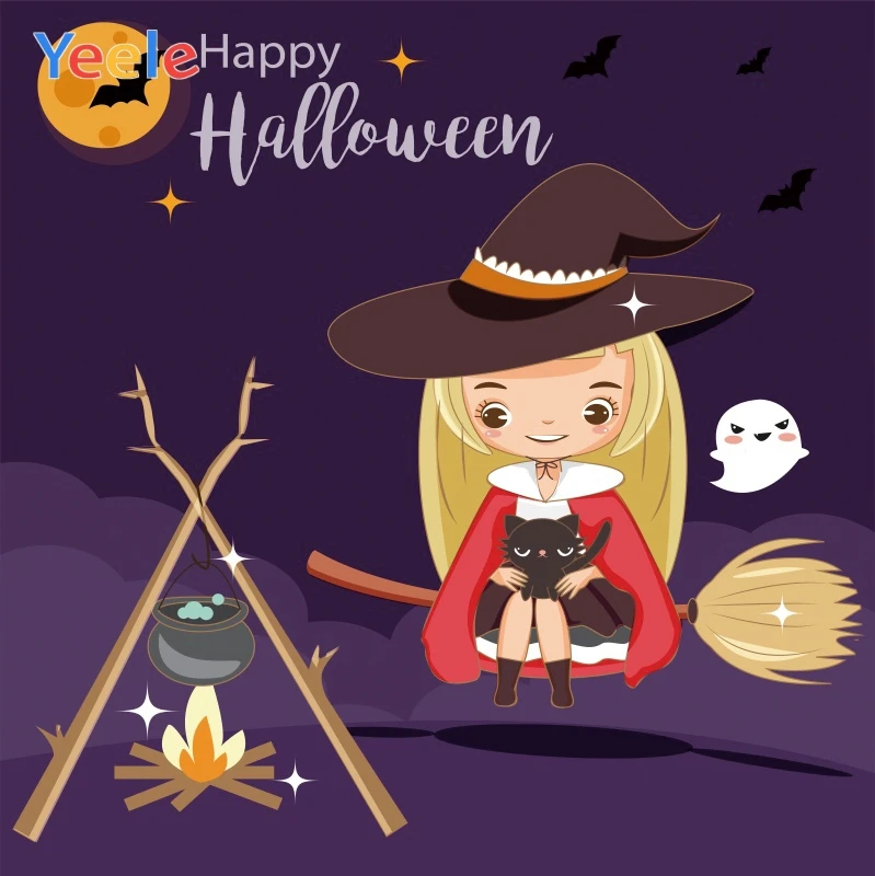 

Yeele Halloween Photocall Horror Moon Witch Ghost Photography Backdrops Personalized Photographic Background For Photo Studio