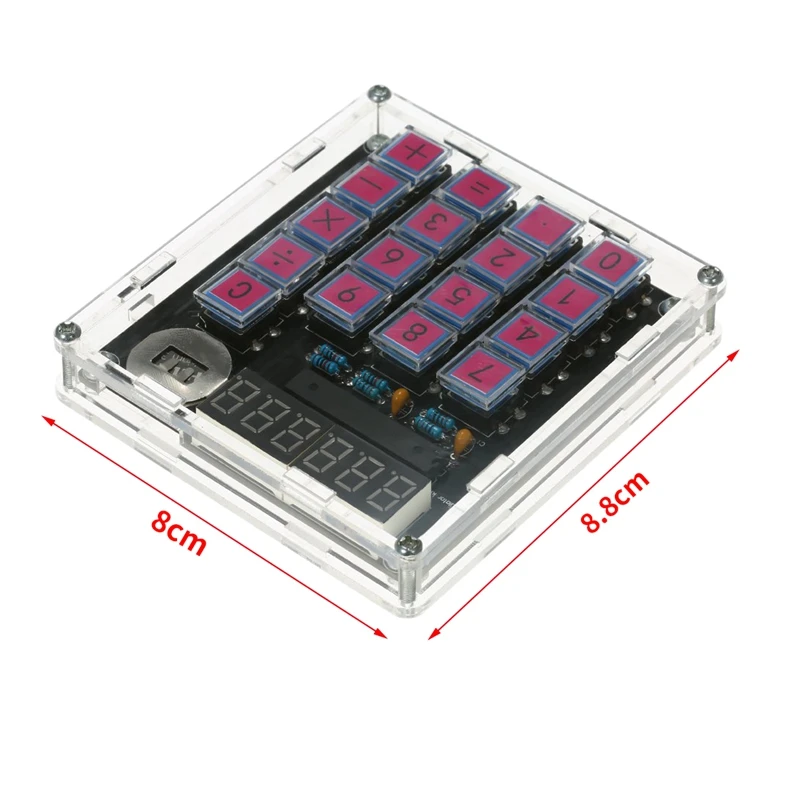 Калькулятор DIY Kit Цифровой трубчатый калькулятор с прозрачным чехлом встроенный Cr2032 кнопочный элемент