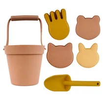 Crianças diy cor macia ao ar livre verão tropical bebê silicone praia areia balde brinquedo presente de aniversário