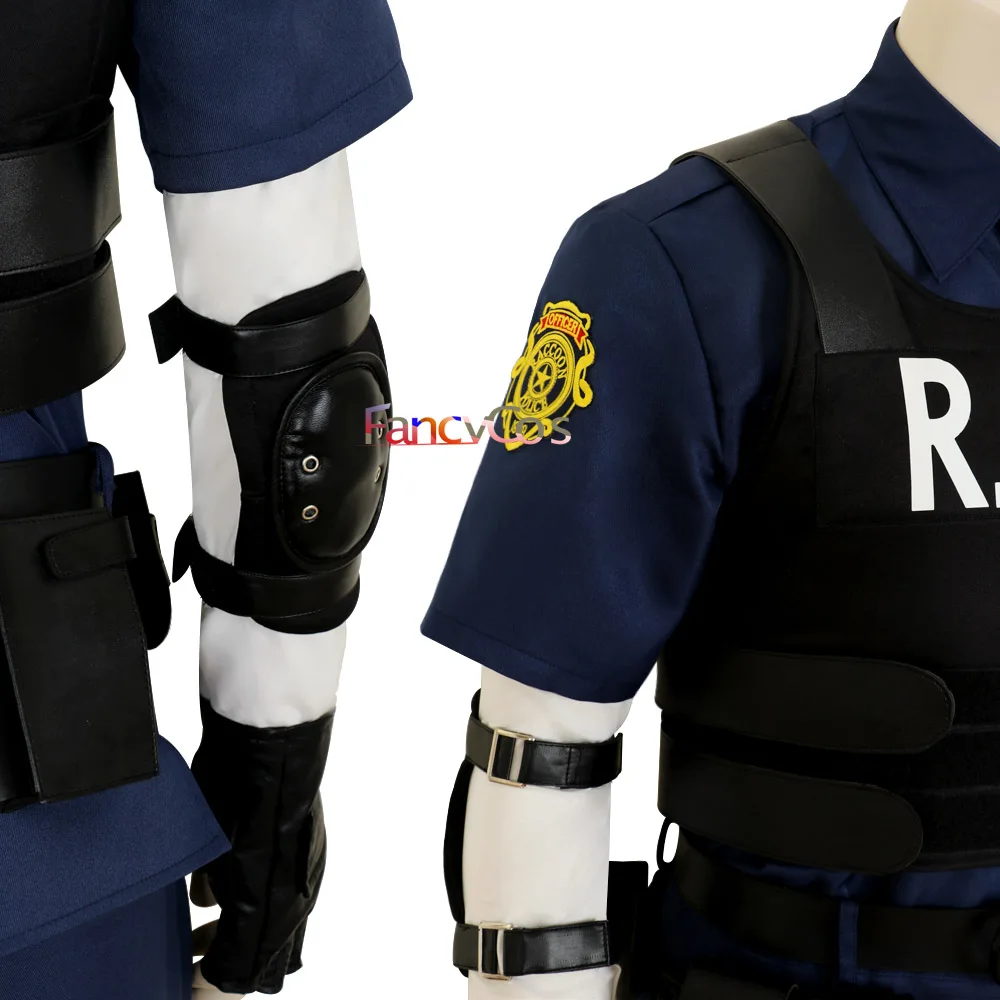 Игра RE2 Леон Скотт Кеннеди косплей костюм, полный набор Леон полицейская униформа наряд взрослые мужчины женщины Хэллоуин Карнавальный Костюм