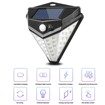 

38 LED Diamond Shape Solar Garden Light Outdoor 3 Modes Solar Wall Lamp Motion Sensor Waterproof Night Security For Garage Yard