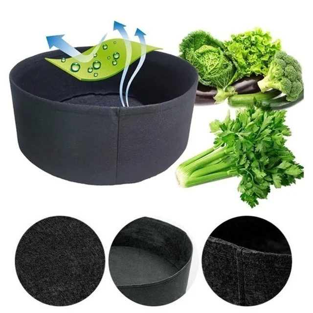 10/15/50/100 Gallonos Szövet Növényi Edény Emelt Kerti Ágy Kerek Ültetési Tartálytermesztés Táskák Lélegző Filces Ültetvényes - Image 3