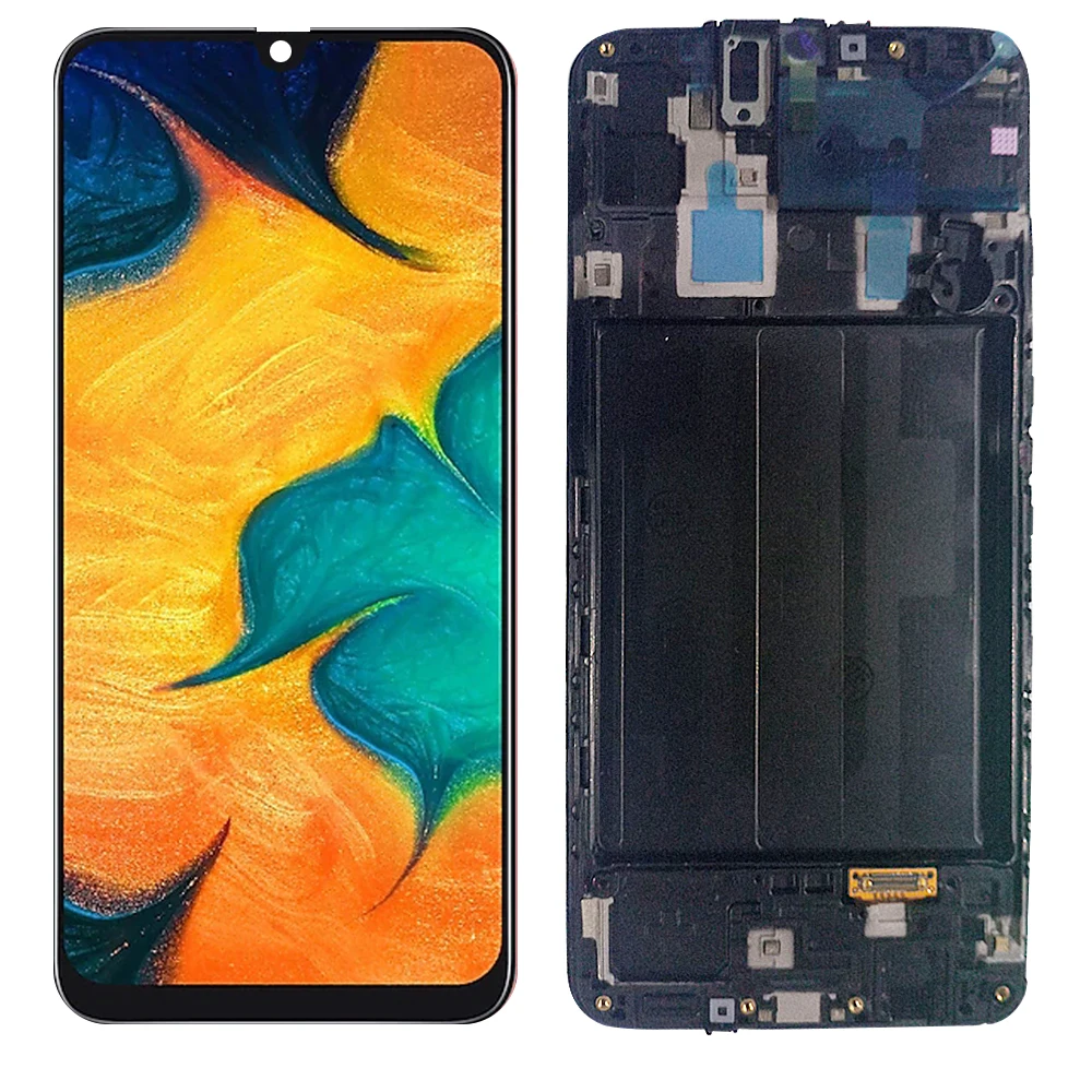 A30 сенсорный экран для samsung galaxy A30 A305/DS A305F A305FD A305A ЖК-дисплей дигитайзер в сборе с рамкой