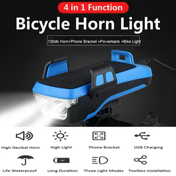 

Bike Lights USB Rechargeable Bicycle Front Light with Phone Holder Bike Lights Set Waterproof 3 Light Modes Cycling Flashlight