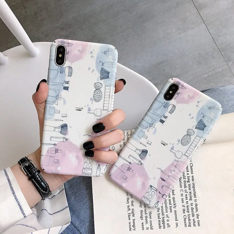 Creative Korean Style Illustration Mobile Phone Drop-Resistant Protective Case Female for iPhone 7 X |