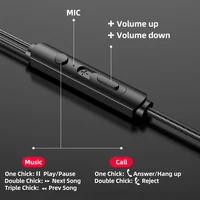 ANMONE przewodowe słuchawki douszne 3.5mm w uchu słuchawki sportowe słuchawki z mikrofonem Bass Stereo słuchawki dla iphone 7 11 pro xiaomi 5