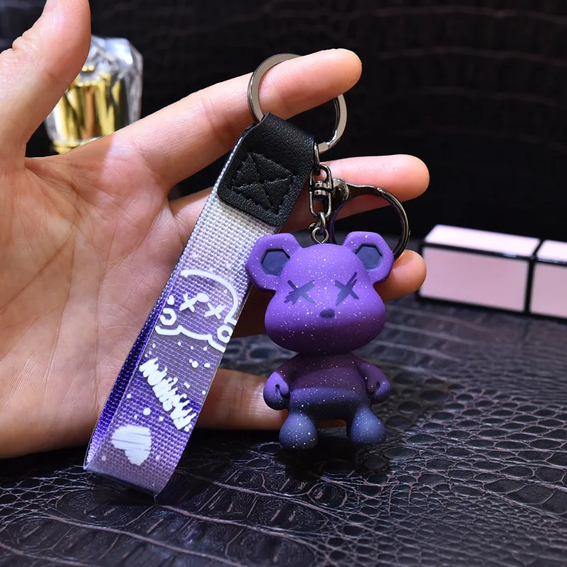 Luxury Keychain With Bear Lanyard for Bag Luggage Car Keys 