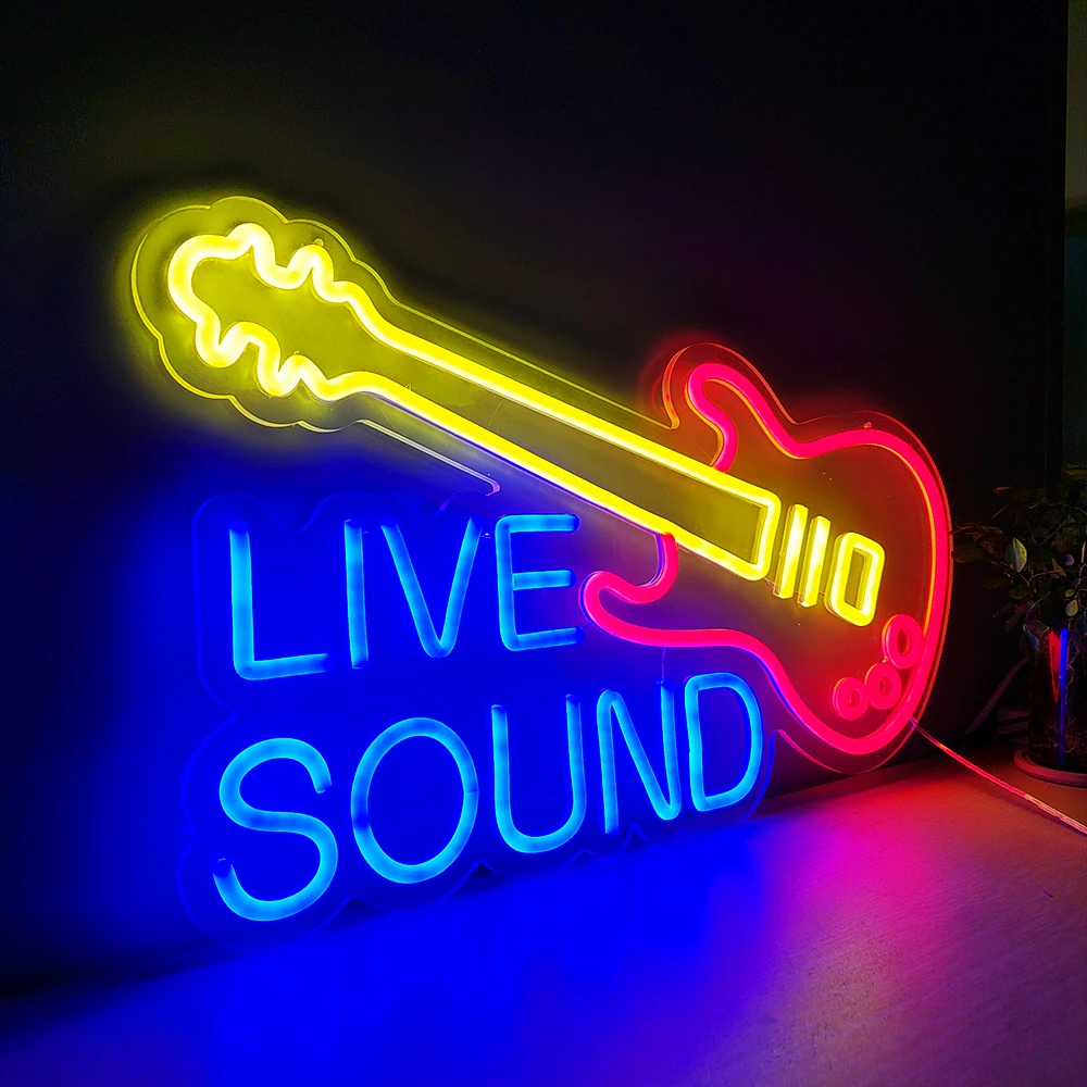 Details about   OPEN Guitars LED Neon Light Sign home decor crafts 
