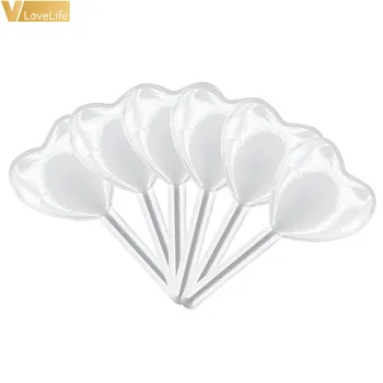 

12pcs White Heart Lollipop Boxes Gift Candy Box Plastic Design Favor Wedding Party Baby Shower Birthday Favors Box Decor