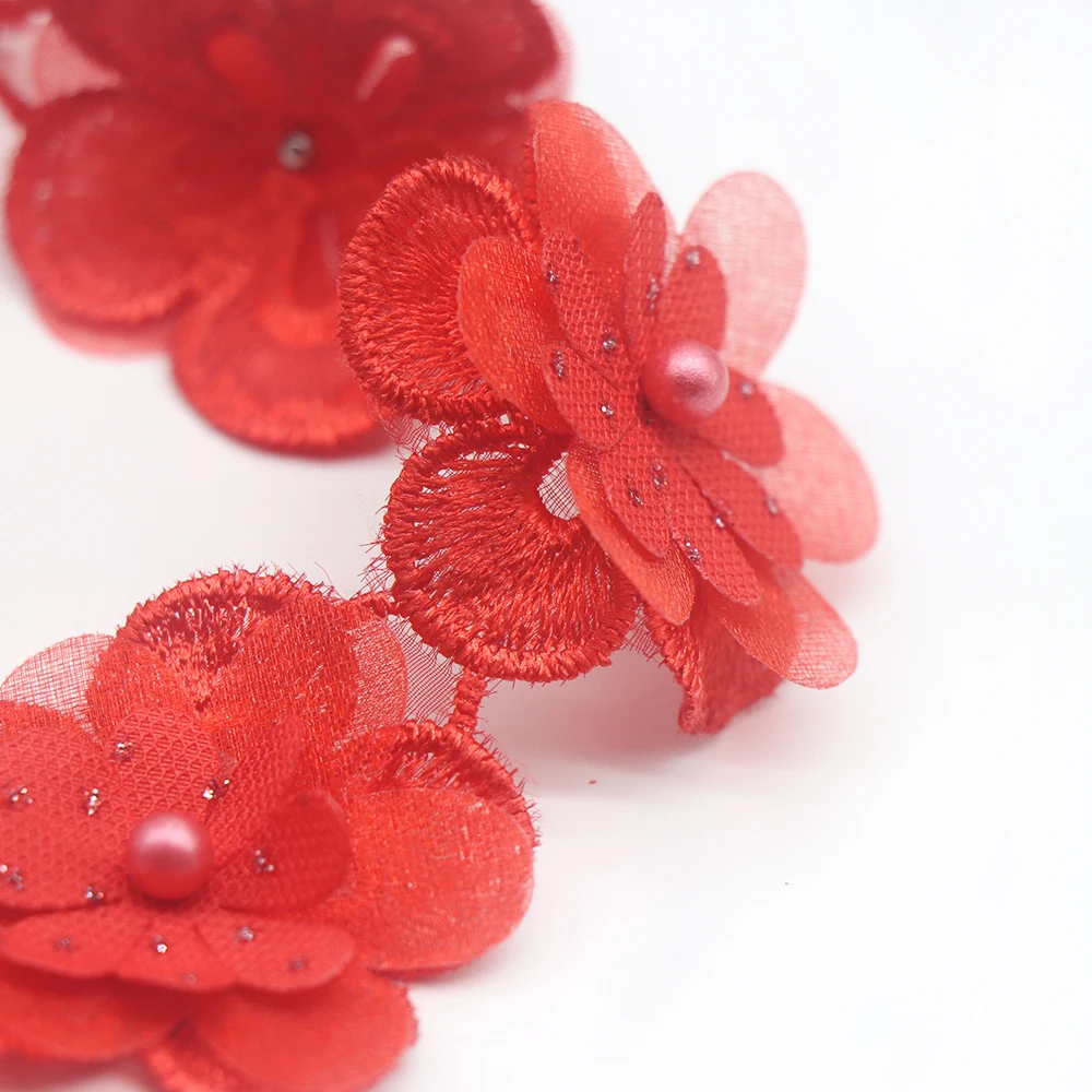 Pearl Lace Flower For Dress Ribbon Wedding Embroidered DIY Supplies