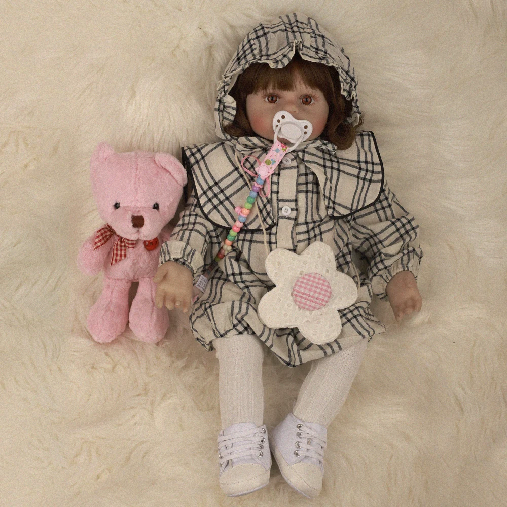 2" 60 см очаровательный Bonecas Infantil мягкий силиконовый полностью виниловый реалистичный Bebe Reborn Baby Doll лучший детский подарок на день рождения
