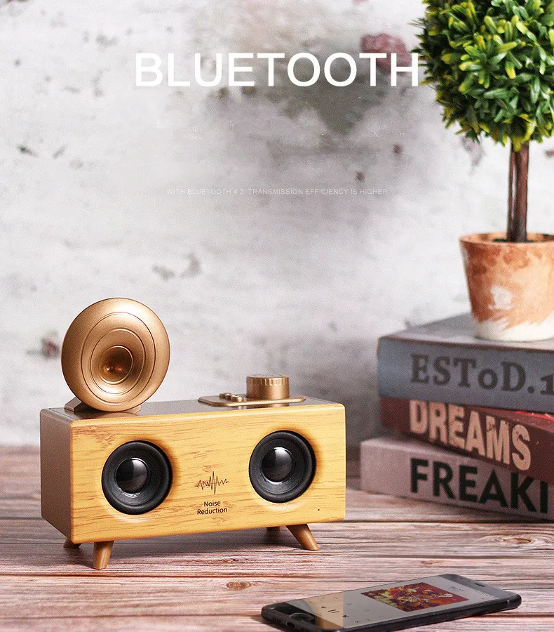 Мощный 10 Вт беспроводной динамик s ретро Bluetooth динамик супер бас 3D объемный звук сабвуфер Поддержка USB TF карта радио