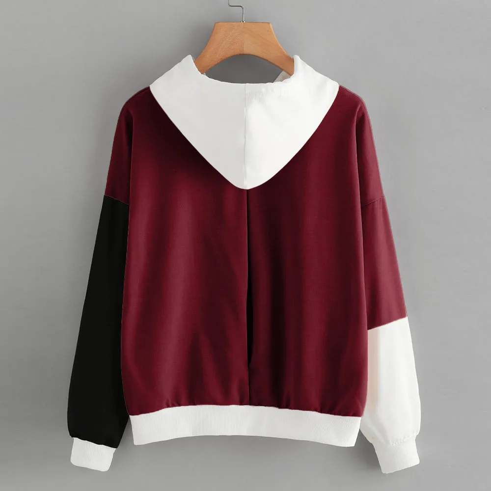 Jaycosin 2019 New Hoodies For Girls Letters Pocket Hooded Top Women
