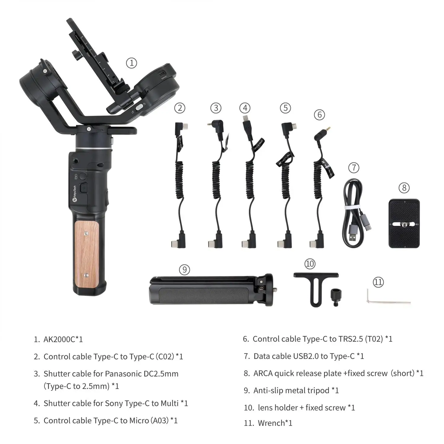 FeiyuTech AK2000C Feiyu AK 2000c 3 Axis Gimbal Stabilizer Handheld for NIKON SONY CANON DSLR Camera Stabilizer YouTube Live